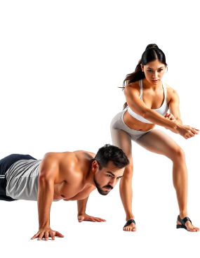 Casal a fazer Exercícios