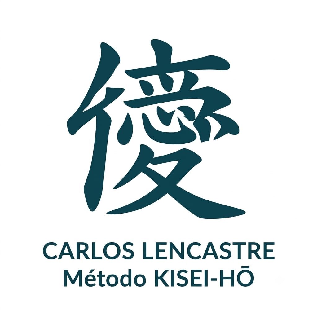 Logótipo de Carlos Lencastre com caractere japonês estilizado e a marca Método KISEI‑HŌ